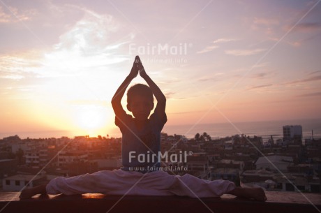 Fair Trade Photo Colour image, Health, Horizontal, One boy, Outdoor, Peace, People, Peru, South America, Wellness, Yoga