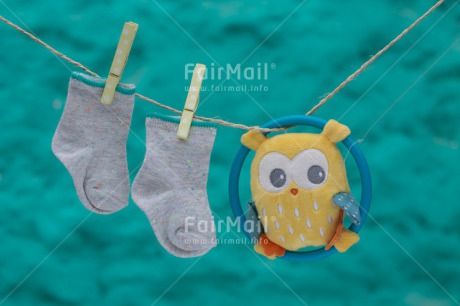 Fair Trade Photo Birth, New baby, Owl, Sock, Washingline