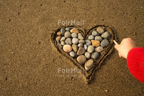 Fair Trade Photo Beach, Colour image, Friendship, Heart, Horizontal, Love, Peru, Sand, South America, Stone, Valentines day