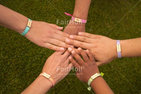 Fair Trade Photo Bracelet, Colour image, Friendship, Grass, Green, Hands, Horizontal, Multi-coloured, Peru, School, South America, Success, Team