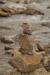 Fair Trade Photo Balance, Colour image, Nature, Outdoor, Peru, River, South America, Stone, Success, Tower, Vertical, Water, Yoga