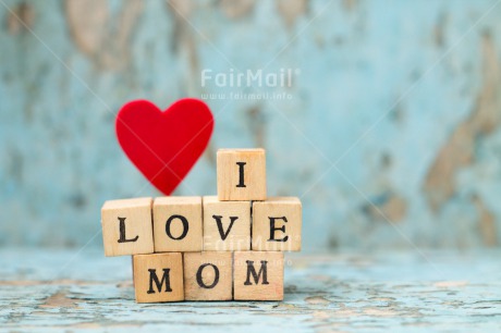 Fair Trade Photo Blue, Colour image, Heart, Horizontal, Letters, Love, Mothers day, Peru, Red, South America, Text, Wood