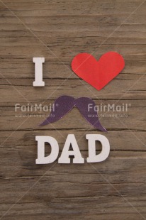 Fair Trade Photo Beard, Colour image, Fathers day, Heart, Letters, Love, Mustache, Peru, Red, South America, Text, Vertical, Wood