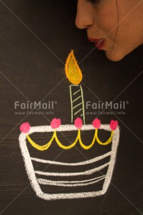 Fair Trade Photo Activity, Birthday, Blowing, Candle, Celebrating, Chalk, Colour image, Drawing, Peru, South America, Vertical