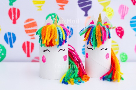 Fair Trade Photo Activity, Balloon, Birthday, Celebrating, Colour image, Colourful, Congratulations, Friendship, Horizontal, Multi-coloured, Peru, Rainbow, Sister, South America, Stamp, Together, Unicorn