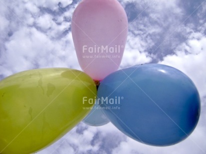 Fair Trade Photo Balloon, Birth, Birthday, Blue, Colour image, Congratulations, Day, Horizontal, Multi-coloured, New baby, Outdoor, Party, Peru, Pink, Seasons, Sky, South America, Summer