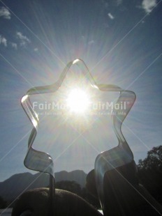 Fair Trade Photo Backlit, Christmas, Colour image, Evening, Outdoor, Peru, Silhouette, Sky, South America, Star, Sun, Vertical