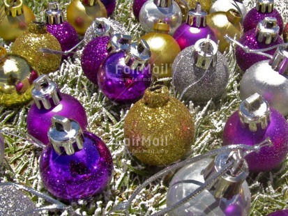 Fair Trade Photo Christmas, Christmas ball, Colour image, Gold, Horizontal, Party, Peru, Purple, Silver, South America