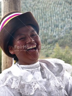 Fair Trade Photo 30-35 years, Activity, Clothing, Colour image, Emotions, Ethnic-folklore, Happiness, Latin, Looking at camera, One woman, People, Peru, Portrait halfbody, Rural, Smiling, South America, Traditional clothing, Vertical