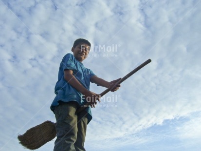 Fair Trade Photo 10-15 years, Activity, Colour image, Day, Flying, Funny, Horizontal, One boy, Outdoor, People, Peru, Sky, South America