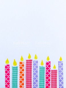 Fair Trade Photo Birthday, Candle, Cloth, Colour image, Colourful, Flame, Indoor, Multi-coloured, Paper, Peru, South America, Vertical