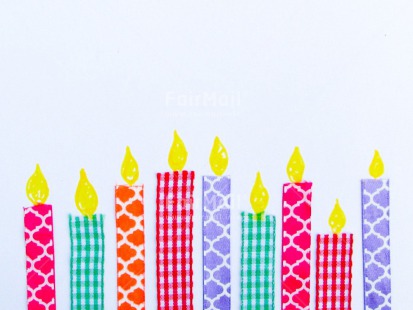 Fair Trade Photo Birthday, Candle, Cloth, Colour image, Colourful, Flame, Horizontal, Indoor, Multi-coloured, Paper, Peru, South America