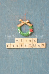 Fair Trade Photo Blue, Christmas, Christmas decoration, Colour, Colour image, Garland, Letter, Object, Place, South America, Staple, Text, Vertical