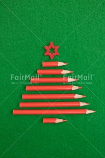 Fair Trade Photo Christmas, Christmas decoration, Christmas tree, Colour, Colour image, Green, Object, Pencil, Peru, Place, Red, South America, Star, Vertical