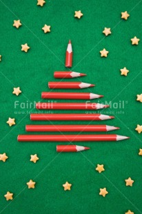 Fair Trade Photo Christmas, Christmas decoration, Christmas tree, Colour, Colour image, Green, Object, Pencil, Peru, Place, Red, South America, Star, Vertical