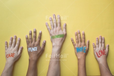 Fair Trade Photo Body, Colour, Colour image, Friendship, Hand, Hope, Horizontal, Letter, Love, Object, Peace, People, Peru, Place, South America, Text, Together, Tolerance, Values, Wish, Yellow