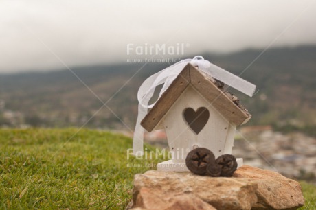 Fair Trade Photo Birdhouse, Colour image, Heart, Horizontal, House, New home, Peru, South America, Stone