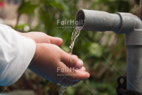 Fair Trade Photo Closeup, Colour image, Hand, Hygiene, One child, Peru, Sanitation, South America, Water