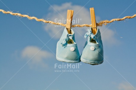 Fair Trade Photo Birth, Day, Horizontal, New baby, Outdoor, Peru, Shoe, Sky, South America, Washingline