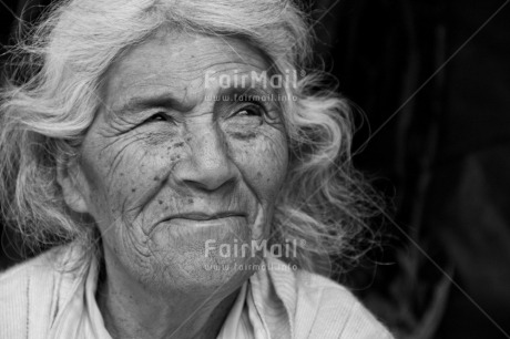 Fair Trade Photo Activity, Black and white, Day, Horizontal, Latin, Looking away, Market, Old age, One woman, Outdoor, People, Peru, Rural, Smiling, South America