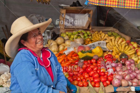 Fair Trade Photo Activity, Colour image, Day, Entrepreneurship, Horizontal, Latin, Looking away, Market, One woman, Outdoor, People, Peru, Portrait headshot, Rural, Smiling, South America, Vegetables