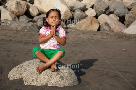 Fair Trade Photo Balance, Beach, Colour image, Horizontal, Meditation, One girl, Outdoor, People, Peru, South America, Spirituality, Wellness, Yoga