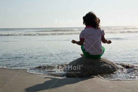 Fair Trade Photo Balance, Beach, Colour image, Horizontal, Meditation, One girl, Outdoor, People, Peru, South America, Spirituality, Wellness, Yoga