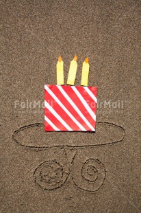 Fair Trade Photo Birthday, Cake, Candle, Closeup, Colour image, Funny, Party, Peru, Sand, South America, Vertical