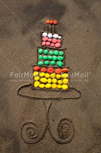 Fair Trade Photo Birthday, Cake, Candle, Closeup, Colour image, Funny, Party, Peru, Sand, South America, Vertical