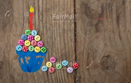 Fair Trade Photo Birthday, Button, Cake, Candle, Closeup, Colour image, Cupcake, Flame, Horizontal, Invitation, Party, Peru, Shooting style, South America, Wood