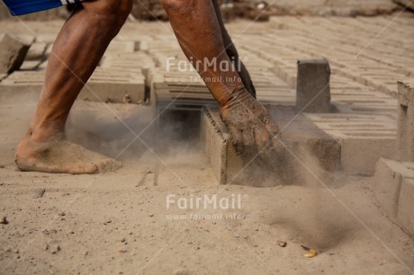 Fair Trade Photo Activity, Brick, Closeup, Colour image, Construction, Horizontal, One man, People, Peru, Shooting style, South America, Stone, Working