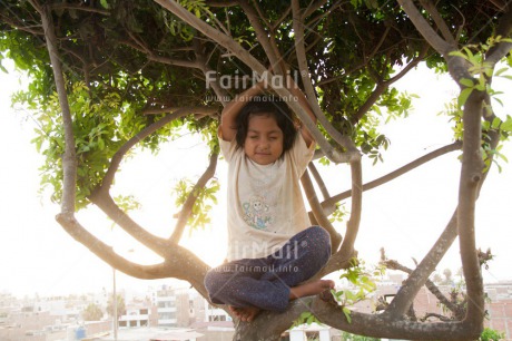 Fair Trade Photo Activity, Colour image, Cute, Health, Horizontal, One girl, Peace, People, Peru, Relaxing, South America, Tree, Wellness, Yoga