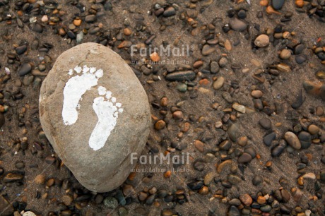 Fair Trade Photo Beach, Colour image, Condolence-Sympathy, Footstep, Horizontal, Peru, South America, Stone