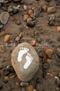 Fair Trade Photo Beach, Colour image, Condolence-Sympathy, Footstep, Peru, South America, Stone, Vertical