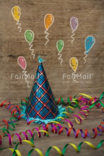 Fair Trade Photo Balloon, Birthday, Clothing, Colour image, Decoration, Hat, Invitation, Party, Peru, South America, Vertical