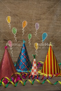 Fair Trade Photo Balloon, Birthday, Clothing, Colour image, Decoration, Hat, Invitation, Party, Peru, South America, Vertical