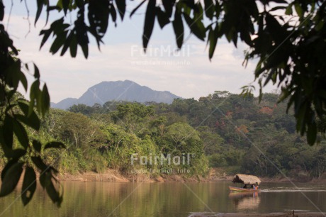 Fair Trade Photo Boat, Colour image, Ethnic-folklore, Horizontal, Peru, River, South America, Transport, Travel