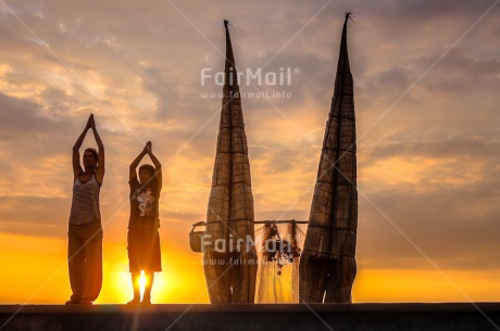 Fair Trade Photo Colour image, Evening, Horizontal, Outdoor, Peace, Peru, Shooting style, Silhouette, South America, Spirituality, Sunset, Together, Wellness, Yoga