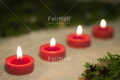 Fair Trade Photo Candle, Christmas, Colour image, Flame, Horizontal, Red