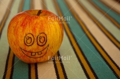 Fair Trade Photo Apple, Colour image, Food and alimentation, Fruits, Get well soon, Horizontal, Peru, Smile, South America