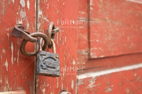 Fair Trade Photo Colour image, Door, Horizontal, Lock, Old age, Peru, Red, South America