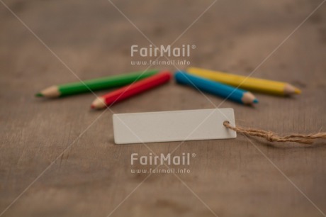 Fair Trade Photo Card, Colour image, Crayon, Desk, Exams, Good luck, Horizontal, Message, Multi-coloured, Peru, School, South America, Success, Table, Wood