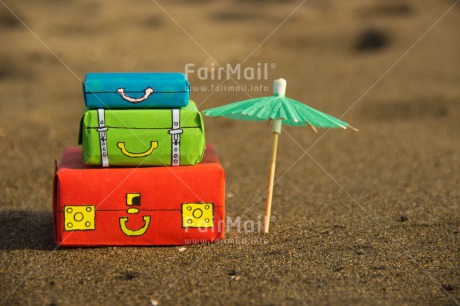 Fair Trade Photo Activity, Beach, Colour image, Good luck, Horizontal, Multi-coloured, New Job, New beginning, New home, Peru, Sand, Seasons, South America, Suitcase, Summer, Travel, Travelling, Umbrella