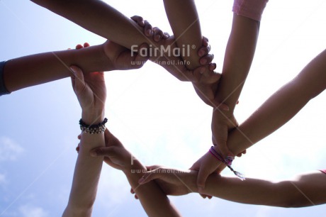 Fair Trade Photo Colour image, Day, Friendship, Group, Hands, Horizontal, People, Peru, South America, Success, Team, Together, Youth