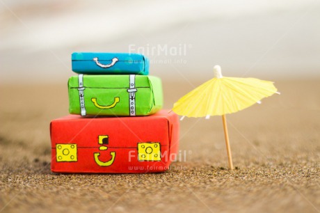 Fair Trade Photo Activity, Beach, Colour image, Good luck, Horizontal, Multi-coloured, New Job, New beginning, New home, Peru, Sand, Seasons, South America, Suitcase, Summer, Travel, Travelling, Umbrella