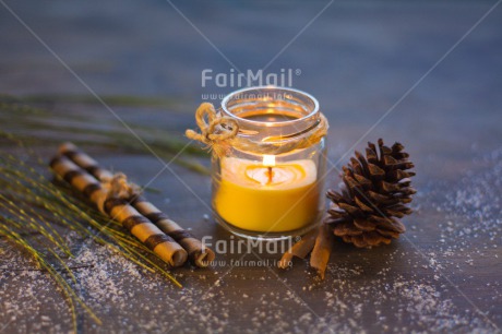 Fair Trade Photo Blue, Branch, Candle, Christmas, Colour image, Dailylife, Flame, Glass, Horizontal, Indoor, Light, Peru, Pine, Seasons, Snow, South America, Winter