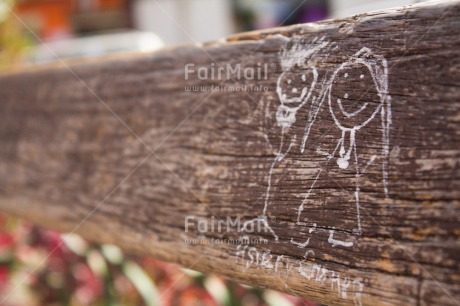 Fair Trade Photo Boy, Chalk, Colour image, Couple, Friendship, Girl, Horizontal, Love, Outdoor, Paint, People, Peru, South America, Together, Valentines day, White, Wood