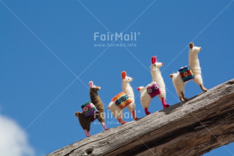 Fair Trade Photo Activity, Animals, Blue, Colour image, Colourful, Day, Friendship, Group, Holiday, Horizontal, Llama, Mountain, Multi-coloured, Nature, Outdoor, Peru, Seasons, Sky, South America, Stone, Summer, Team, Together, Toy, Travel, Travelling, Walking, Winter, Wood