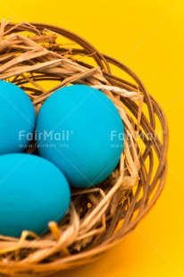 Fair Trade Photo Blue, Colour image, Colourful, Easter, Egg, Food and alimentation, Nest, Peru, South America, Yellow