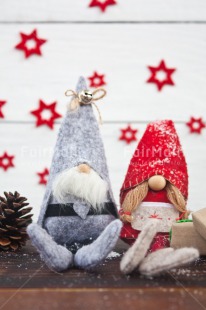 Fair Trade Photo Christmas, Christmas decoration, Colour image, Gnome, Peru, Pine cone, Red, Santaclaus, South America, Star, Vertical, White